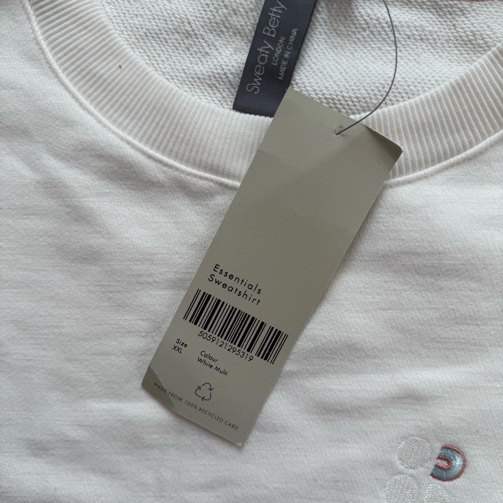 Sweaty Betty Essentials white crewneck size XXL NWT - Picture 3 of 4